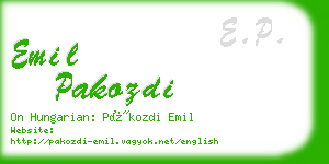 emil pakozdi business card